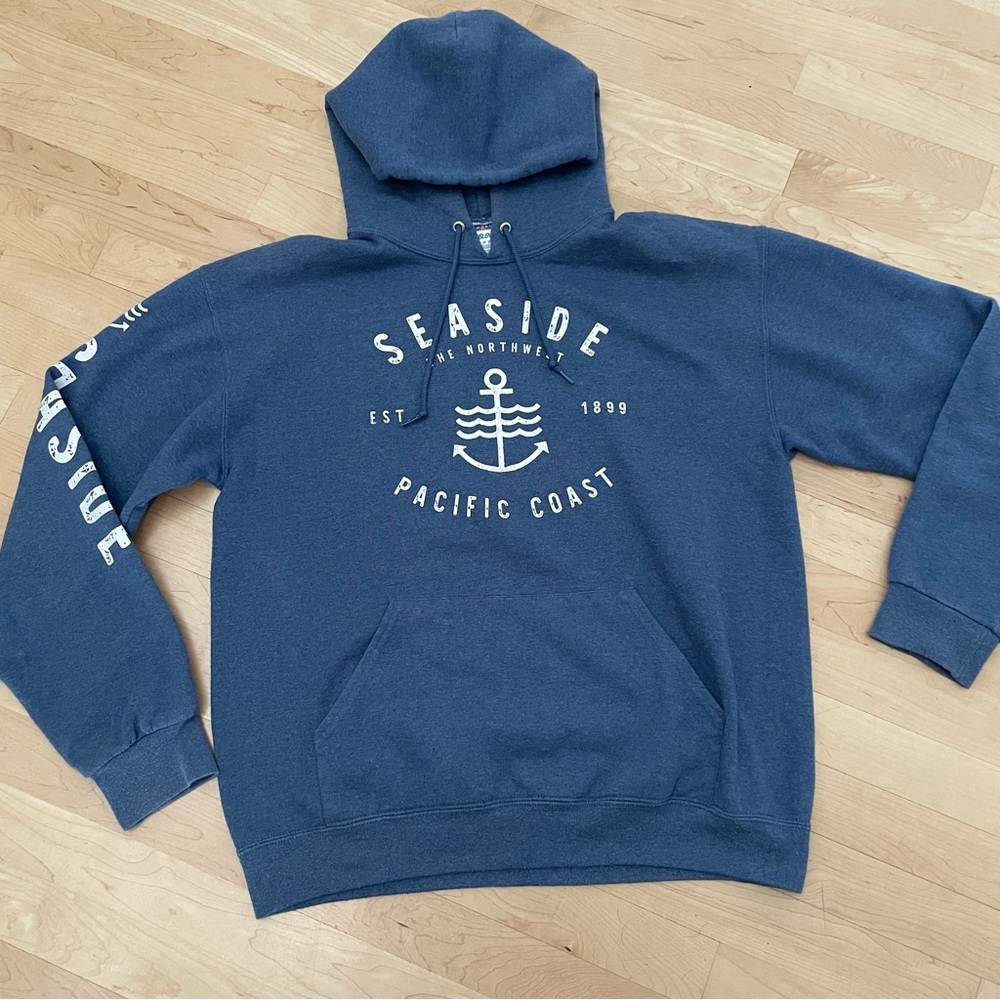 Seaside Hoodie by Jerzees Blue size Medium